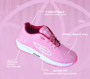 Sepatu Sneaker Wanita Zoom Sport | Sepatu Senam Jogging Running Ringan Nyaman Size 36-40 Bisa COD