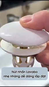 Nút chặn lỗ thoát nước lavabo nhấn xả ngăn mùi bằng gốm – Chặn rác thông minh sạch sẽ
