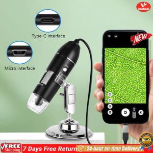 [2-Days delivery] LED Digital Microscope with Stand Portable Electronic Microscope 500X 1000X 1600X for Mobile Phone PC