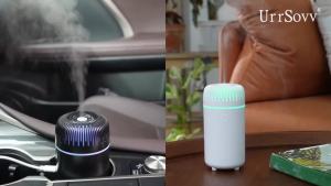 Car Diffuser Humidifier USB Aromatherapy Essential Oil Air Freshener USB Cool MistPortable Diffuser for Car Home Office Bedroom (Black)
