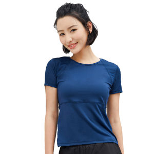 Aoyi Yoga clothing short -sleeved female summer thin 2022 loose sports T -shirt pneumatic yoga top fitness suit