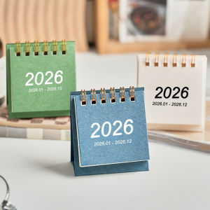 2026 TMini Calendar Creative Minimalist Small Cute Desk Calendar Decoration Time Schedule Planner School Office Stationery Portable Calendar Desktop Calendar Ornament