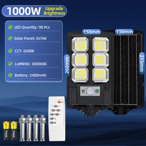 KKSKY NEW 8000W Solar Lights All in one with Solar Panel Outdoor Waterproof Led Lighting Set BUY 1 TAKE 1 200 Watts Home Full Set Original Modern Design Emergency Light Rechargeable