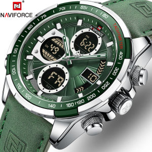 Top Brand NAVIFORCE LED Digtal Quartz Watch Leather Belt Male Waterproof Multifunction Watch Business Military Men Watch