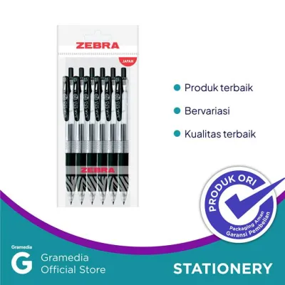 Pulpen Zebra Sarasa Clip 05 Black Set 6 Pcs