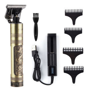 Alat Cukur Rambut Elektrik Vintage Naga T9 Trimmer Hair Clipper Dapat Diisi Ulang USB Mesin Potong Pangkas Rambut Kumis Jenggot Bulu Miss V