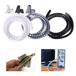 ROLL 8/10/16/22/28mm Winder Management Wrap Clip Cord Protector Wire Organizer Flexible Spiral Tube Cable Holder
