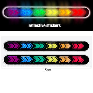 2/6pcs Car Colorful Reflective Warning Sticker Bumper Rearview Mirror Door Anti-collision Protection Sticker Car Body Scratch Covering Decals