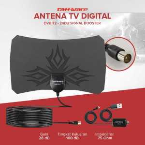 Taffware Antena TV Digital Indoor DVB-T2 28dB Signal Booster Amplifer - N0012