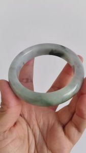 56.5mm Natural Certificated Type A Green Burmese Jadeite Round Band Bangle