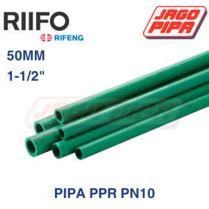 RIIFO PPR Pipa PN10 50mm 1-1/2 Inch Pipa Air Dingin 4 Meter PP-R Rifeng RUCIKA TIGRIS