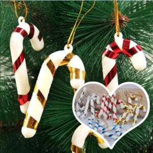 12Pcs Mini Candy Cane Christmas Tree Decoration Xmas Pendant DIY Home Decor Merry Christmas New Year Navidad Children Toy Gift