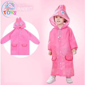 Áo Mưa Trẻ Em 3-6 tuổi Hình Thú Vải Polyester Chống Thấm Nút Bấm Bé cao 90-120cm