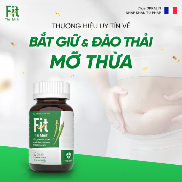 FIT Thái Minh - Hỗ trợ giảm béo và giảm tích tụ mỡ - Hộp 120 viên - Tặng thêm Tảo xoắn Spirulina Thái Minh