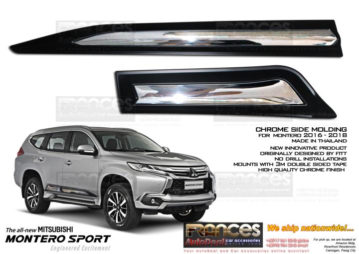 Montero Cladding MITSUBISHI MONTERO SPORT 2016 to 2026 SIDE MOULDING two-tone / Side ...