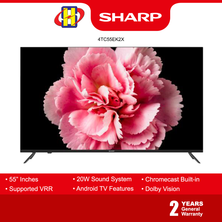 Sharp 4K HDR Android TV (55" Inch) 20W Sound System with Dolby Atmos