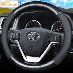 Car steering wheel cover 38cm universal steering wheel cover Carbon fiber black car steering wheel cover with air holes. Suitable for Toyota Honda Mitsubishi Hyundai and other models