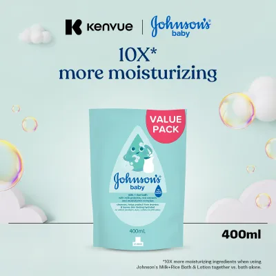 Johnsons Baby Bath Milk + Rice 400ml Refill