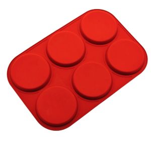 Khuôn làm bánh silicon tròn 6 lỗ Tự làm bánh đế Mousse tráng miệng Thạch trang trí bánh tròn Bánh quy làm bánh kếp Dụng cụ làm bánh nhà bếp2026