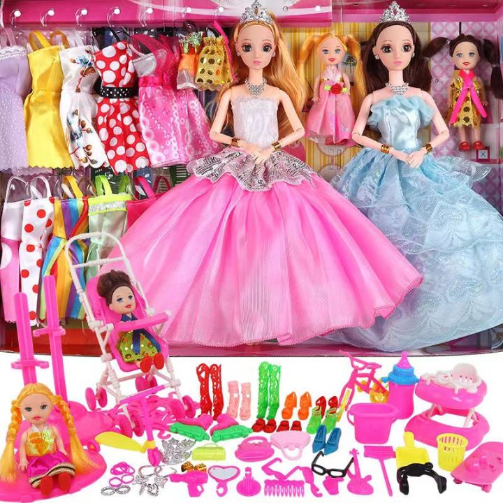 【Ready Stock】62 Pcs /128 Pcs Doll Set Children's Doll Toys Set Princess ...