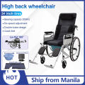 Dr.Smith Hydraulic high back wheelchair Multifunctional Folding Medical Wheelchair With Toilet Adjustable Backrest Folding Wheelchair Multifunctional Medical Wheelchair Elderly Trolley Scooter (Toilet + Pillow). 