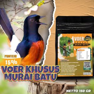 MAKANAN BURUNG MURAI | VOER BURUNG MURAI | VOER HARIAN | VOER NUTRISI KOMPLIT | VOER PROTEIN 15% KHUSUS MURAI 150gr