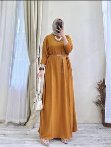LALUNA Gamis Wanita Muslim Bahan KNITS Premium Mewah Baju Dewasa Kekinian Terlaris Berkualiitas
