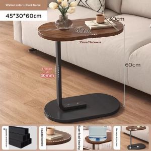 Movable small side table for sofas modern minimalist bedside table bedroom nightstand/storage unit mini side table for the living room compact computer desk with an iron frame small leisure table for the balcony.