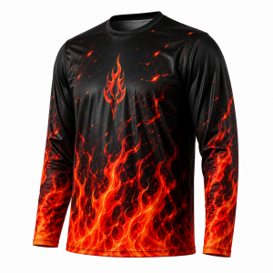 Mens Plus Size Long Sleeve Riding Jersey Quick Dry Graphic Crew Neck Streetwear Top LA045