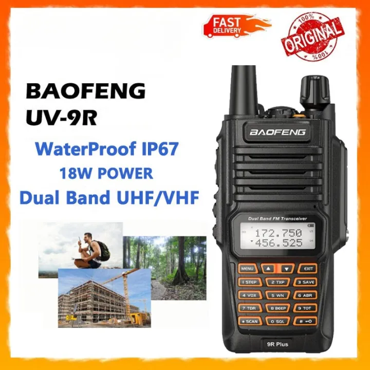 UV-9R IP67 Waterproof Dual Band 136-174/400-520MHz Ham Radio 8km Uv9r Uv9 Plus Woki Toki