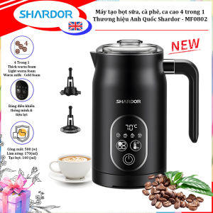 Máy tạo bọt sữa cà phê ca cao 4 trong 1. Thương hiệu Anh Quốc cao cấp Shardor - MF0802