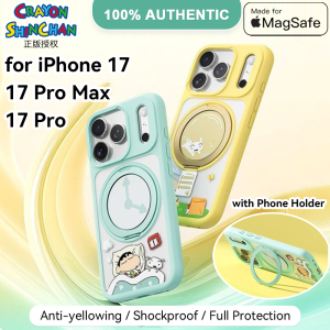 Crayon Shinchan Phone Case with 360 Rotating Magnetic Stand Shockproof TPU PC Shell for iPhone 17 Pro Max RSC013