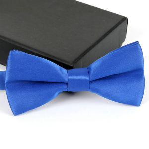 Moda Men Classic Satin Silk Bowtie Wedding Stretchable Bow Tie Formal Attire Fashion Pure Color