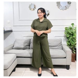 ONE SET CROP WANITA KEKINIAN/STELAN WANITA VIRAL/BAJU CROP WANITA/ATASAN WANITA