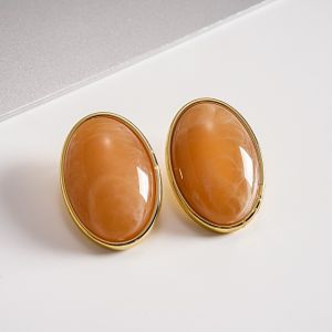FLYING Geometric Resin Dangle Earrings Smooth Surface Irregular Shape Oval Stud Earrings Elegant Elegant Geometric Earrings For Women