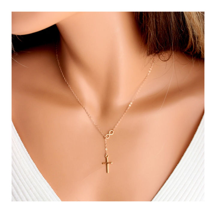 Infinity Cross Necklace (Gold) | Lazada PH