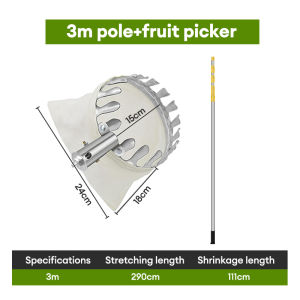 4/6/10M fruit picker with Telescopic Rod High Altitude Picking fruit picker heavy duty fruit picker adjustable pole fruit picker with net Easy picking of high-altitude fruits Save time and effort Durable materials Long term use