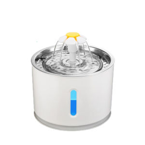 Hateli 2.4L đài phun nước cho mèo thép không gỉ siêu êm con chó đài phun nước mèo cưng thiết bị đựng nước uống với thiết bị quan sát ban đêm có đèn LED để Chó mèo