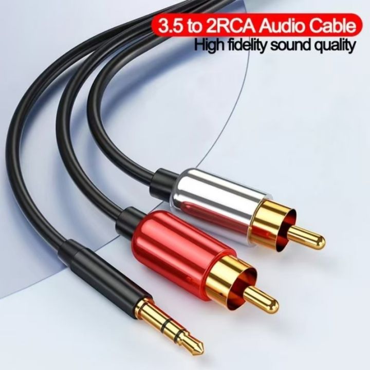 RCA Cable 3.5mm Jack to 2 RCA Aux Audio Cable 3.5mm to 2RCA Male ...