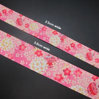 (SG Stock) Craft Supplies Grosgrain Ribbon Japan Style Sakura Flower Prints Design Japanese Traditional Kanzashhi
