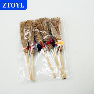 [COD]🔥🔥🔥ZTOYL 5Pcs Dollhouse Accessories Mini Broom Witch Straw Brooms DIY Hanging Ornaments For Halloween Party Decoration Costume Props