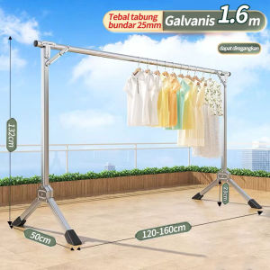 240cm Jemuran Baju Lipat Stainless Steel Portable/Jemuran Hanger /Jemuran Baju Lipat/ Jemuran Pakaian Outdoor / Indoor