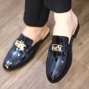 Giầy Sục Nam Da Bóng Đính Khuyênn BukbeRy Siêu ĐẹpThời Trang Cá TinhPhong Cách