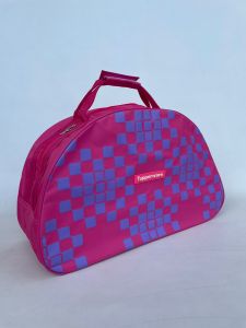 Tas Travelling Kitbag motif kotak cap karet zipper bunga es