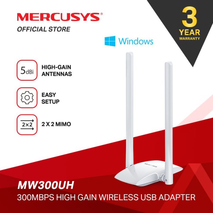 Mercusys Tp Link Mw Uh Mbps High Gain Wireless Usb Wifi Adapter Dbi High Gain Antennas