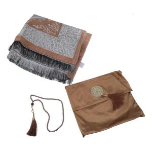 Elegant Prayer Carpet Praying Mat Pack With Beads 3PCS For Men Women Great Gift For Religious Holiday Worshiping Rug
