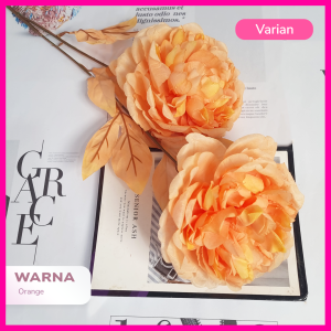 Bunga Peony Jumbo X2 Cabang Artificial/Bunga Hias Dekor Buket Bouquet/Artificial Flower [KN-436]