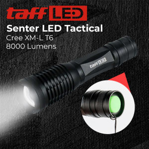 Senter LED Tactical Cree XM-L T6 8000 Lumens Black
