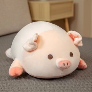 40-100cm Squishy Pig Stuffed Doll Lying Plush Piggy Toy Animal Soft Plushie Pillow for Kids Baby Comforting Birthday Gift超软可爱BOBO猪公仔