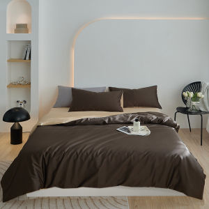 High Quality 4 in 1 Garterize Bedding Set Cotton Bed Sheet Duvet Cover Pillowcase Single Queen King